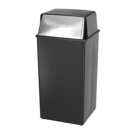 SAFCO Safco 9895 Black Reflections By Safco Push Top Receptacle- 36-Gallon 9895